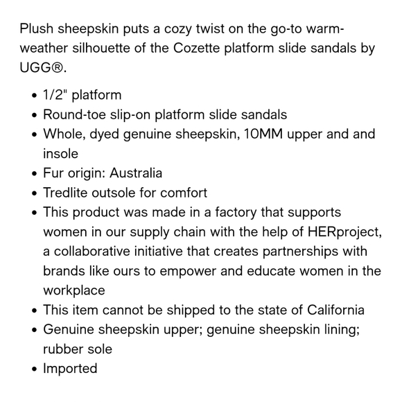 ***SOLD**UGG Cozette Slides - Picture 4 of 6